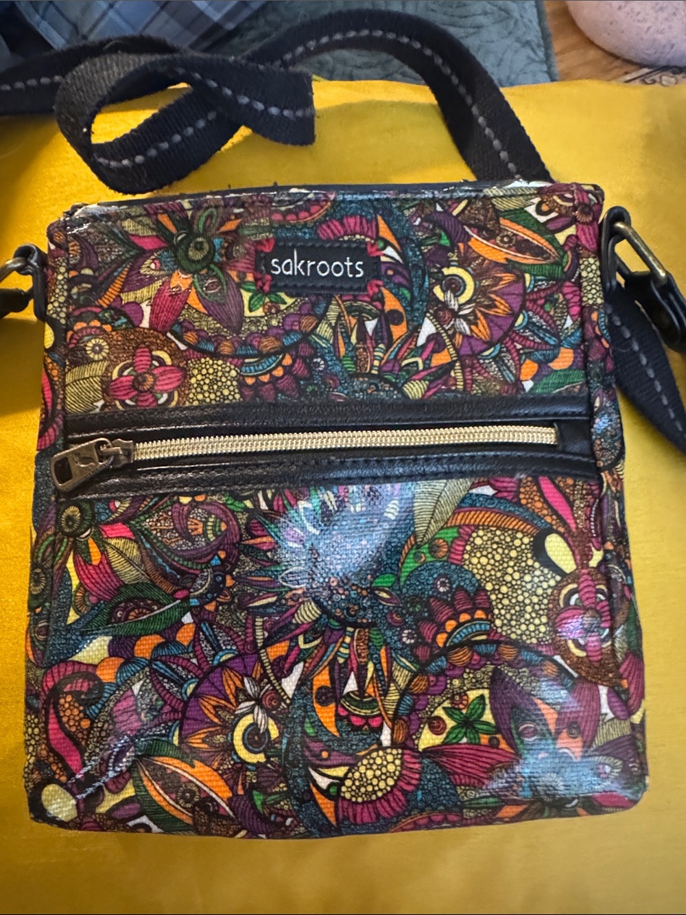 Sakroots Colorful Floral Pattern Crossbody Bag